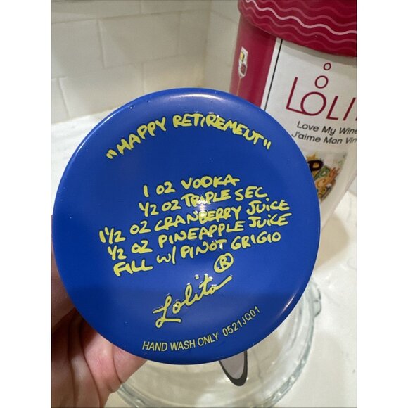 Lolita "Happy Retirement" Wine Glass Hand Painted 15oz “Bonnie Retraite” - Picture 13 of 16